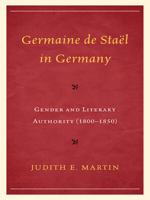cover image of Germaine de Staël in Germany